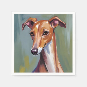 Serviette En Papier Lévrier Italien Peinture Aquarelle de Chien
