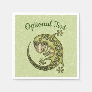 Serviette En Papier Lézard vert