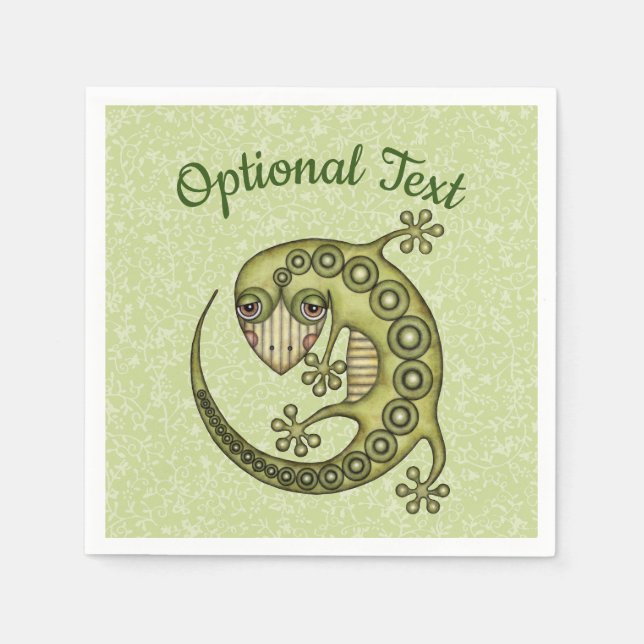 Serviette En Papier Lézard vert (Devant)