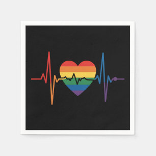 Serviette En Papier LGBTQ Heartbeats Heartbeats Pride Gay Lesbian Tran