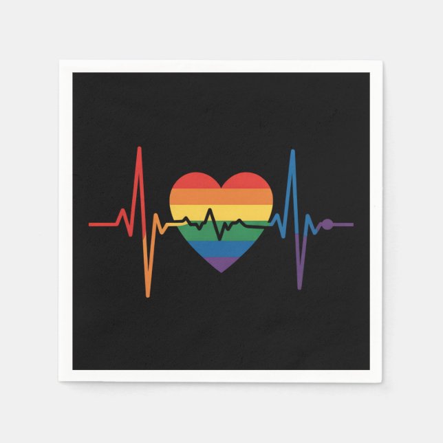 Serviette En Papier LGBTQ Heartbeats Heartbeats Pride Gay Lesbian Tran (Devant)