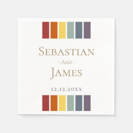Serviette En Papier LGBTQ Rainbow Gay Mariage élégant
