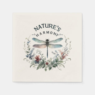 Serviette En Papier L'harmonie de la nature - libellule artistique