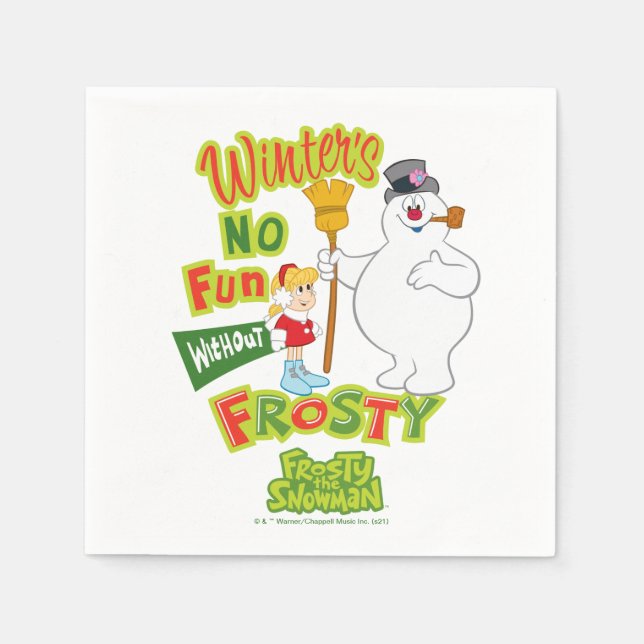 Serviette En Papier L'hiver ne s'amuse pas sans Frosty le Snowman™ (Devant)
