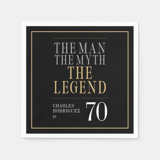 Serviette En Papier L'Homme Le Mythe La Légende 70e anniversaire (Devant)