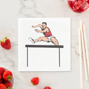 Serviette En Papier L'homme saut des obstacles