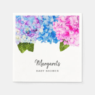 Serviette En Papier L'hortensia élégant d'aquarelle fleurit le baby