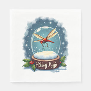 Serviette En Papier Libellule dans un globe de neige