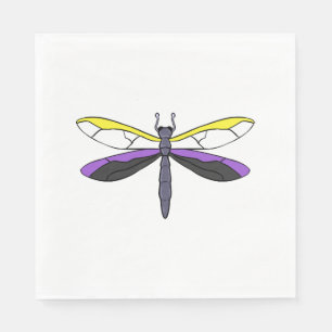 Serviette En Papier libellule de fierté non binaire
