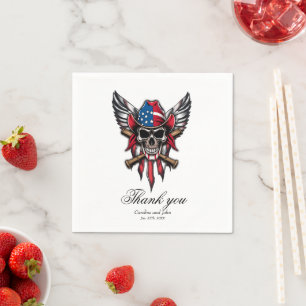 Serviette En Papier Liberté sauvage, crâne américain avec chauves-sour