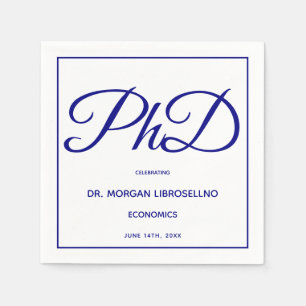 Serviette En Papier Licence White Blue Graduation Party Napkins