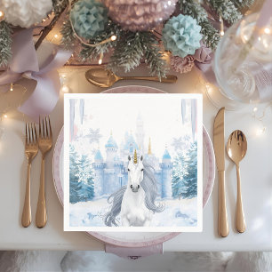 Serviette En Papier Licorne de Merveilleux Hiver