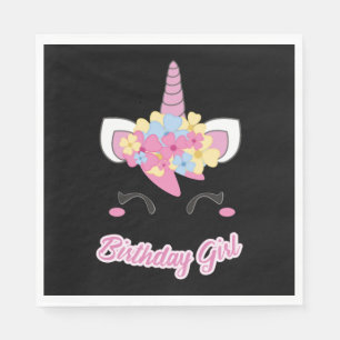 Serviette En Papier Licorne Fille D'anniversaire 