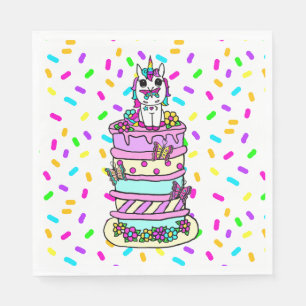 Serviette En Papier Licorne Papillon Capriceux et Anniversaire avec Pa