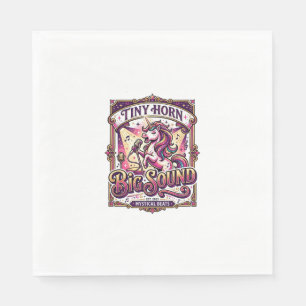 Serviette En Papier Licorne Petite Corne Gros Son Stylé Merch Design_1