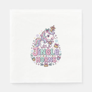 Serviette En Papier Licornes Grelots Charme Vêtements Graphique_1
