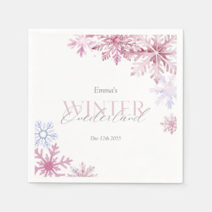 Serviette En Papier Lieu de rêve flocon de neige rose pour un premier