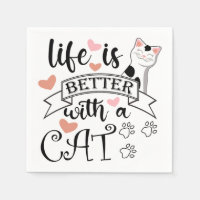 Life is Better With a Cat quote slogan