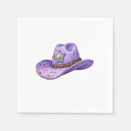 Serviette En Papier Light Purple Cowgirl Hat