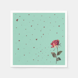 Serviette En Papier light red rose printed 