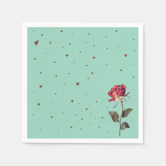 Serviette En Papier light red rose printed 
