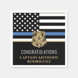 Serviette En Papier Ligne Bleue Mince Police Police Retraite