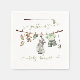 Serviette En Papier Ligne de Baby shower de golf Preppy