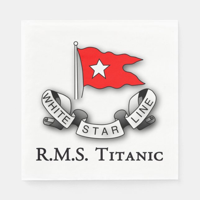 Serviette En Papier Ligne d'étoile blanche Titanic RMS (Devant)