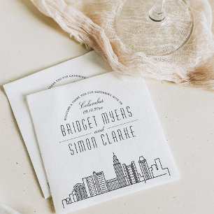 Serviette En Papier Ligne Skyline Columbus Deco   Mariage, événement N