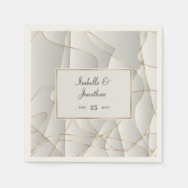 Serviette En Papier Lignes de courbe d'or