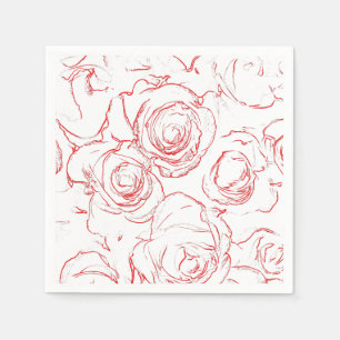 Serviette En Papier Lignes directrices de Red Roses