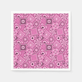 Serviette En Papier Lil' Cowgirl Baby shower rose Bandanna Napkins