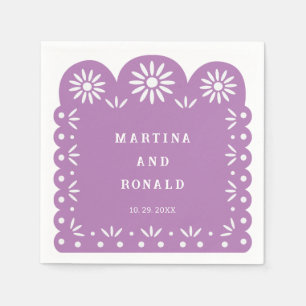 SERVIETTE EN PAPIER LILA MEXICAN PAPEL PICADO