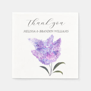 Serviette En Papier Lila Violet Floral Mariage Remerciements