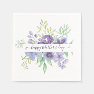 Serviette En Papier Lilac aquarelle florale personnalisée