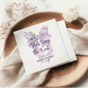 Serviette En Papier Lilac Bow Elle Noue le Nœud Lancement de Mariée