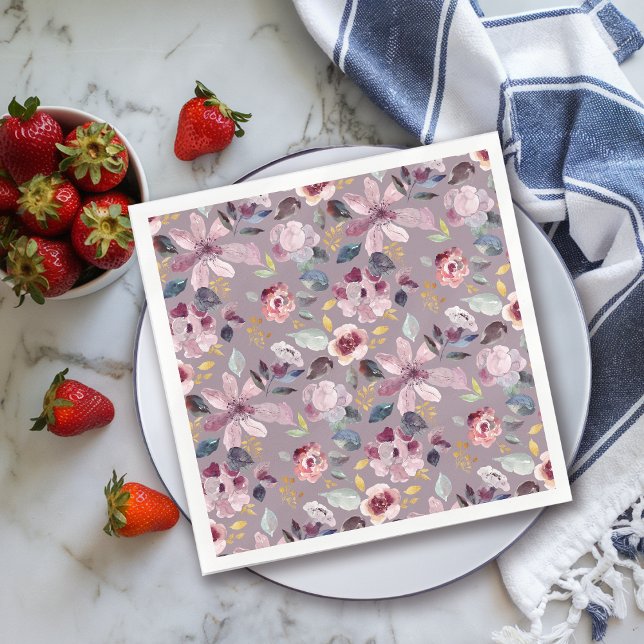 Serviette En Papier Lilac Floral (Créateur téléchargé)