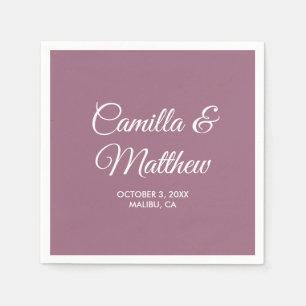 Serviette En Papier Lilac Purple Romantique Script Mariage personnalis