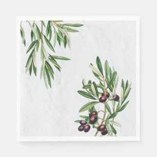 Serviette En Papier L'île méditerranéenne grecque Feuille d'olive