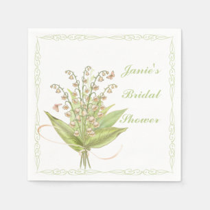 Serviette En Papier Lily de la Vallée Bouquet Papier Napkin