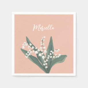 Serviette En Papier Lily De La Vallée Personnalisée