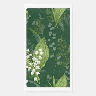Serviette En Papier Lily de Vallée avec des fougères Vert Foncé