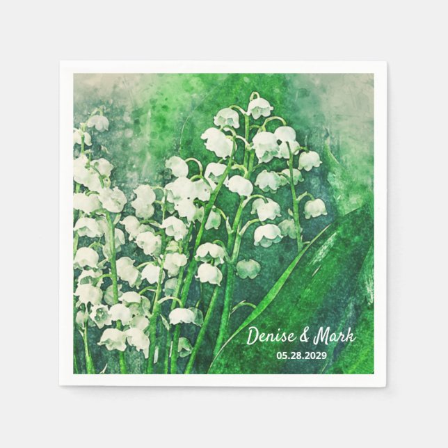 Serviette En Papier Lily of the Valley Mariage personnalisé serviettes (Devant)