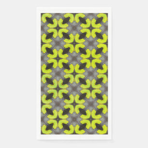 Serviette En Papier Lime Green et Motif tropical noir