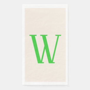 Serviette En Papier Lime Vert Grand Moderne Personnalisé Initiale   Li