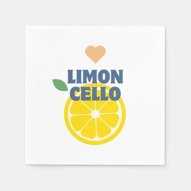 Serviette En Papier Limoncello Blanc Modern Lemon Heart (Devant)