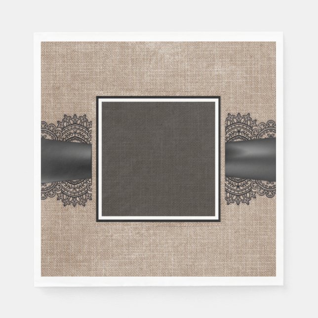 Serviette En Papier Lin et dentelle (Devant)