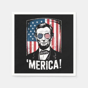 Serviette En Papier Lincoln Merica 4 juillet drapeau américain Vintage
