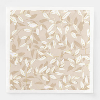 Serviette En Papier Lindos diseño de hojas doradas