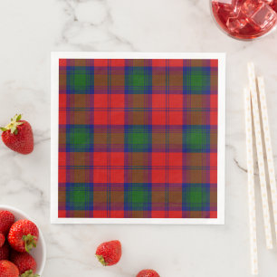 Serviette En Papier Lindsay tartan rouge vert plaid